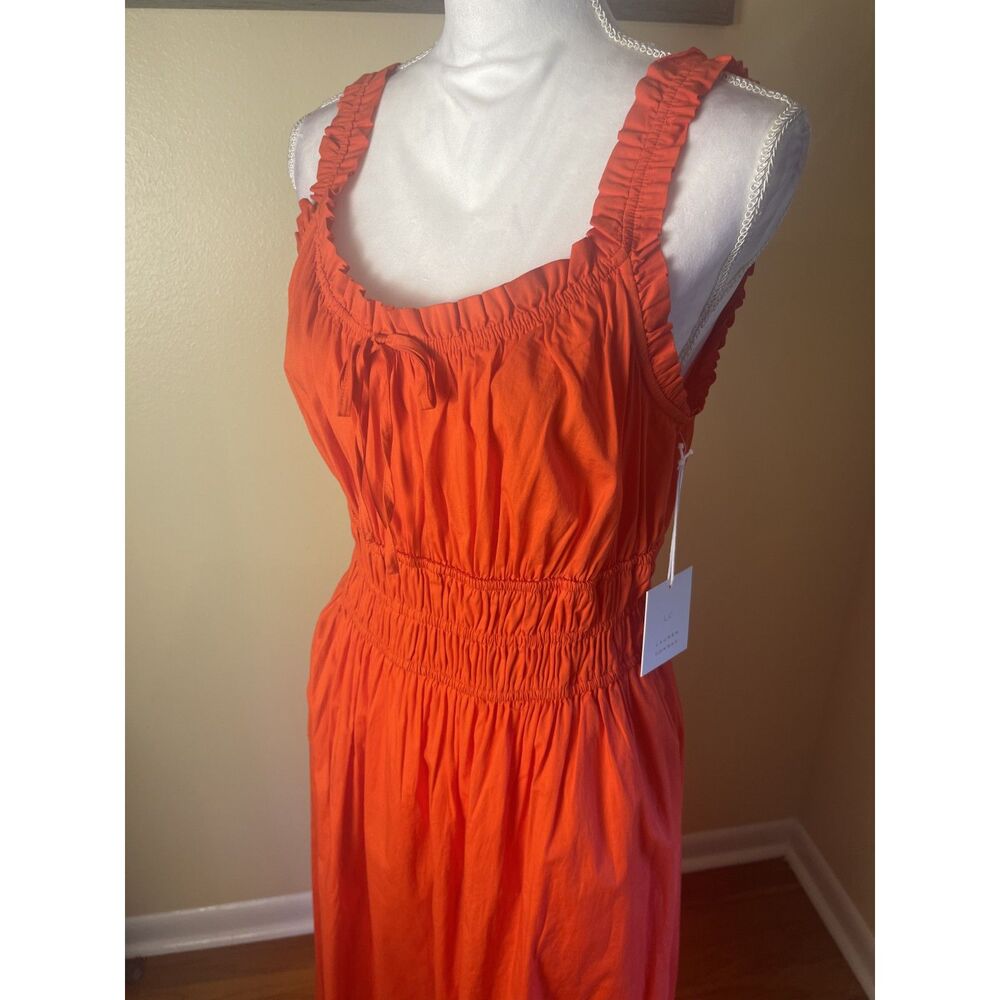 NWT Lauren Conrad Womens Smocked Maxi Sundress Sz S Ruffles Feminine Coquette - Picture 11 of 13